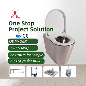 Meubles de toilette en acier inoxydable Canada Poop S Design moderne Articles sanitaires faciles à nettoyer pour hôtels avec fonction à double chasse - Product Image 1