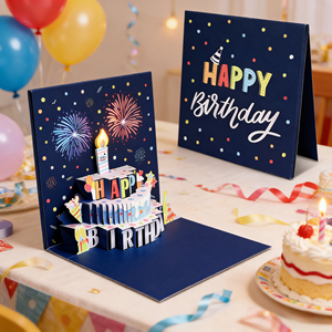 Tarjeta de Cumpleaños Musical 3D, Impresión Offset, Corte Láser a <span class=keywords><strong>Color</strong></span>, Hecha a Mano, Lavable, Desplegable, Papel Personalizado - Product Image 1