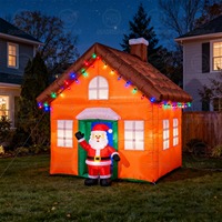 Décoration gonflable de cabine de tente de maison de Noël de grotte de Santa brune extérieure de 4x3m pour des événements