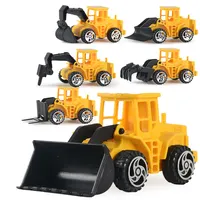 Engenharia de deslizar inercial, 6 pçs/set, brinquedo, carro, bulldozer, escavadeira, modelo de construção diecast, caminhão para crianças