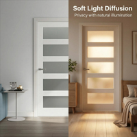 Portes intérieures en verre de luxe étanches avec motifs gravés/sablatés sur mesure pour chambre et entrepôt