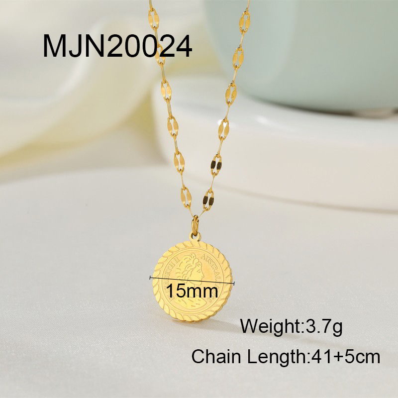 アクセサリー Queen Elizabeth Gold Charm Pendant Top Queen Elizabeth Pendant Necklace,Gold Plated Coin Necklace