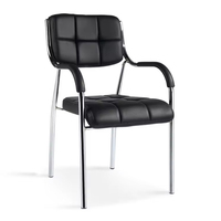 Chaise de bureau exécutive ergonomique personnalisée en gros, chaise confortable en PU, chaise de mahjong, chaise d'entraînement informatique, conférence, design moderne, noir