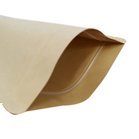 Sachet Doypack À Fermeture Zippée en Papier Kraft Brun, Refermable, Thermoscellable, Pour Stockage Alimentaire, Avec Fenêtre Transparente