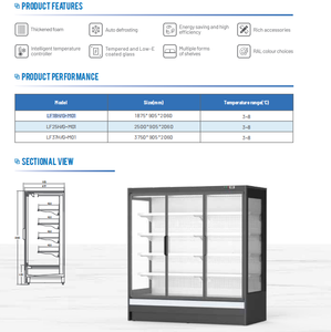 Refrigerador Vertical con Puerta de Vidrio de Alta Calidad, Ahorrador de Energía, Refrigerador Exhibidor con Puerta de Vidrio - Product Image 3