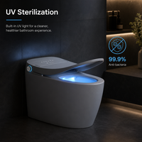 Toilette intelligente chauffante avec bidet intégré, capteur de chasse automatique, cuvette allongée, télécommande, compatible P-Trap ou S-Trap