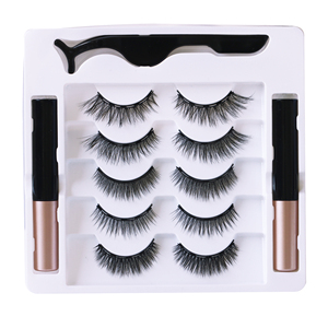 Lot de 5 paires de cils magnétiques de haute qualité, micro-aimants, bande invisible, cils synthétiques doux au toucher, ensemble pour les yeux sensibles - Product Image 1