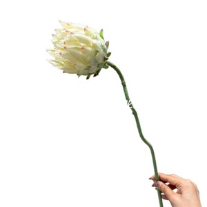 Arrangement floral artificiel Monet Garden, ensemble blanc et vert, en plastique et tissu, décoration pour la maison, mariage, bureau, ornement - Product Image 5