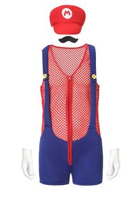 Costume d'Halloween <span class=keywords><strong>Mario</strong></span> pour <span class=keywords><strong>homme</strong></span>, taille adulte, robe en polyester, kit de cosplay avec vêtements fantaisie, marque Huayi, en stock - Product Image 4