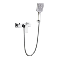 SANIPRO Robinet de bain mural monocommande chaud/froid 2 fonctions en acier inoxydable pour salle de bain avec ensemble de douche