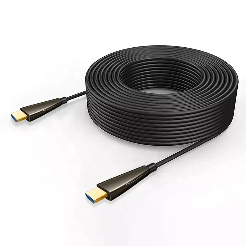 Cabo de vídeo da concha do zinco da fibra ótica aoc, cabo hdmi 2.1v com ethernet para tv, pc, xbox, jogos, ps4