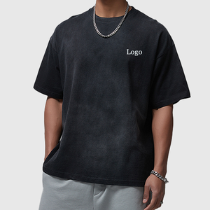 Commercio all'ingrosso su misura logo Oversize veloce asciutto sostenibile collo Streetwear Sport Outfit t-shirt un pezzo di abbigliamento per gli uomini - Product Image 2