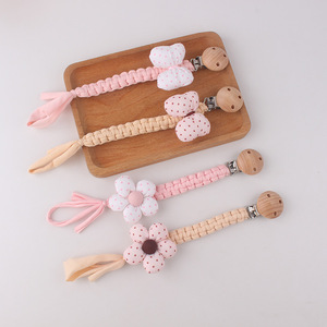 Cadena antipérdida de silicona con lazo de tela floral original transfronteriza para chupete, accesorio para bebé - Product Image 1