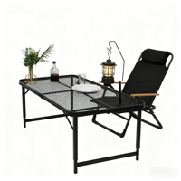 Table de camping moderne en aluminium pour pique-nique, voyage et utilisation en extérieur