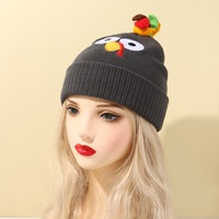 Yihaoyi Turquía Pom Beanie Hat Acción de Gracias Gorro de punto para niños Bebé Adultos Vestir Sombreros divertidos para fiesta de vacaciones