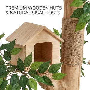 <span class=keywords><strong>Arbre</strong></span> à <span class=keywords><strong>chat</strong></span> en <span class=keywords><strong>bois</strong></span> véritable à texture d'écorce naturelle, design branche, idéal pour l'escalade, le grattage et le jeu des chats d'intérieur - Vente chaude - Product Image 2
