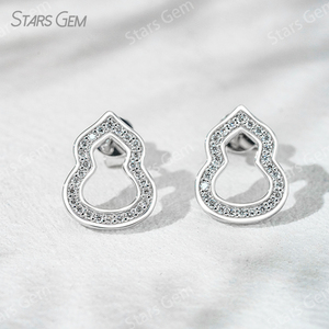 ชุดเครื่องประดับน้ำเต้าทอง18K ประดับเพชรทรงกลมเจียระไนอย่างดีเยี่ยมสำหรับผู้หญิง - Product Image 4