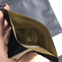 Sacs en papier kraft noir de qualité alimentaire avec fenêtre, autoportants, à fermeture éclair, pour gâteaux, pain, sucre, pizza, champagne, sushis, gelée, emballage