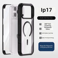 Coque pour iPhone avec verre trempé, compatible avec iPhone 15 Plus, 16 Pro Max, iPhone 17 Pro Max, iPhone 18 Pro Max, coque magnétique pour téléphone, accessoires