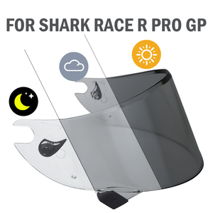 Visera fotocromática para casco, Viseras para <span class=keywords><strong>SHARK</strong></span> RACE R PRO <span class=keywords><strong>GP</strong></span>, accesorios de montaje, casco completo personalizado, resistente a impactos - Product Image 2