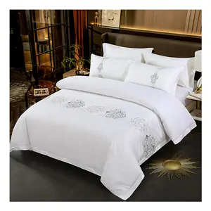 Jogo de cama com design de qualidade red pine, jogo de cama para hotel com capa de edredon 100% algodão