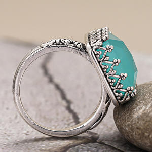 Bague A153 vintage en forme de couronne avec pierres précieuses, sertie de cristaux et strass en argent 925, pour femme, à porter au quotidien, bagues fines - Product Image 6