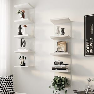 <b>Floating</b> Wall Shelf 5 Tier Rectangle Multi Functional Storage Rack For Living Room Display - Product Image 3