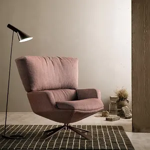 북유럽 레저 싱글 소파 의자 핑크 현대 거실 라운지 안락 의자 의자 럭셔리 스테인레스 스틸 게으른 의자