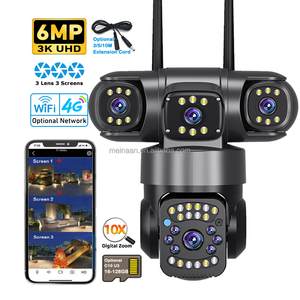 6MP 3K 3 عدسة داخلي خارجي لاسلكي واي فاي 4G شبكة PTZ IP كاميرا V380 Pro CCTV 4G Sim Card - Product Image 1