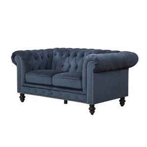 Bộ ghế sofa <span class=keywords><strong>Chesterfield</strong></span> vải nhung xanh cổ điển kiểu Mỹ, mẫu ghế sofa phổ biến hơn cho phòng khách - Product Image 2