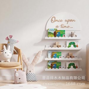Wall Mounted Storage <b>Rack</b> For Kids Room White 4 Tier Bookshelf Toy Organizer Decorative <b>Shelves</b> For Children's Books And Toys - Product Image 4