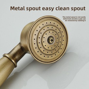 Juego de ducha oculto de latón antiguo, montado en la pared, con válvula mezcladora para <span class=keywords><strong>baño</strong></span> y ducha de mano - Product Image 6