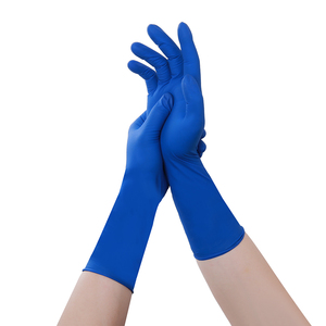 Guantes de Nitrilo Azul Oscuro de 12 Pulgadas, Resistentes a Químicos, Sin Polvo, Sin Látex, Sin Silicona, Textura Granulada en los Dedos - Product Image 4