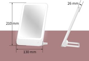 Portable Single Side Personalized Table Desktop <b>Vanity</b> Cosmetic Makeup Mirror with LED <b>Light</b> - Product Image 5