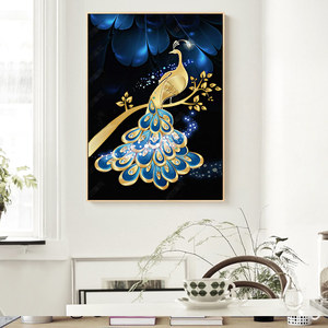 2023 nuevo producto moderno Pavo Real diamante pintura marco DIY aceite Digital pintura números lienzo soporte Base paisaje para adultos - Product Image 1