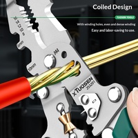 Pince à dénuder multifonction certifiée CE pour usage domestique, pince à bec effilé pour électricien, testeur de tension, couleurs vert/noir/argent
