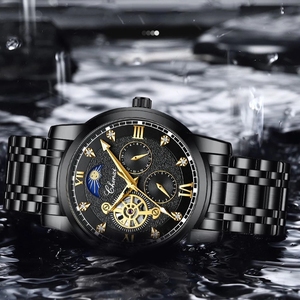 Montre mécanique automatique pour homme CHENXI 8859, <span class=keywords><strong>grand</strong></span> cadran, squelette vintage, tourbillon mécanique, acier inoxydable, étanche - Product Image 4