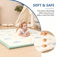 Tapis de jeu pour bébé en velours corail imprimé arc-en-ciel, épais, écologique, antidérapant, absorbant les chocs, anti-collision, pour la maison