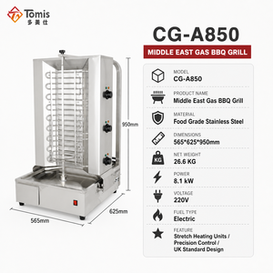 Machine à <span class=keywords><strong>shawarma</strong></span> électrique commerciale à 3 brûleurs, en acier inoxydable, gril à kebab vertical, rôtissoire pour restaurant, utilisation en cuisine - Product Image 2