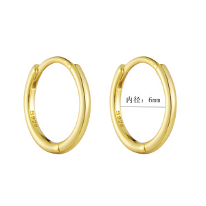 Simple Custom Tarnish Free Fashion Jewelry Women <strong>Huggie</strong> 925 Silver <strong>Wholesale</strong> Small 18K Gold Plated Hoop Earrings - Product Image 6