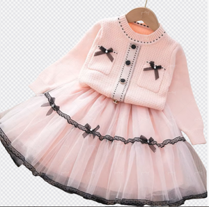 <span class=keywords><strong>Ropa</strong></span> de Otoño Invierno 2022 para Niñas <span class=keywords><strong>al</strong></span> <span class=keywords><strong>por</strong></span> <span class=keywords><strong>Mayor</strong></span>, Suéter de Punto de Manga Larga con Cuello Redondo, Falda Plisada, Conjunto de 2 Piezas - Product Image 6