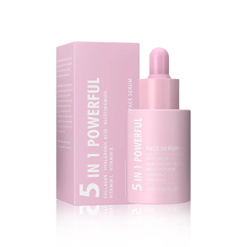 New Skin Care Serum Facial 5 in 1 Whitening Anti Age Face Serum with Collagen Hyaluronic Acid Nicotinamide VC VE Serum