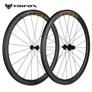 TRIFOX碳车轮盘式制动器700c公路自行车轮对ENT UCI优质碳轮辋中心锁或6-blot Bock公路自行车