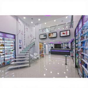 Armoire à médicaments vétérinaires en bois antique, écologique, avec éclairage LED pour les étagères murales des hôpitaux - Product Image 1