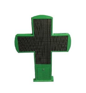 Letrero LED Cruzado para Farmacia, Personalizado de Doble Cara, Color Verde, para Exteriores, con Pantalla LED para la Tienda - Product Image 1