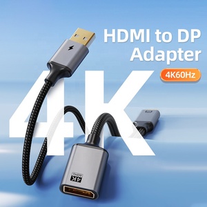 Adaptateur vidéo 4K 60Hz <span class=keywords><strong>HDMI</strong></span> vers <span class=keywords><strong>DisplayPort</strong></span> avec alimentation USB <span class=keywords><strong>HDMI</strong></span> 2.0 (mâle) vers DP 1.2 (femelle) Convertisseur moniteur actif noir - Product Image 6