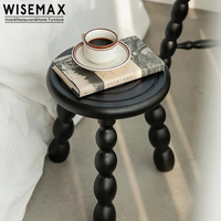 WISEMAX FURNITURE Chaise ronde en demi-cercle Tabouret de salle à manger en bois de caoutchouc massif avec pieds créatifs Design pour hôtel