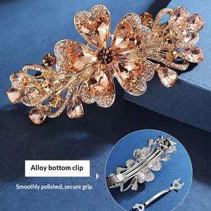 Élégante épingle à cheveux coréenne en cristal et strass, grande pince à ressort, accessoire de cheveux haut de gamme pour femme, style demi-tête, un seul mot - Product Image 2