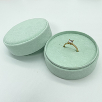 À la mode rond velours emballage oreille goujons anneau boîte pendentif boîte à bijoux stockage luxe boîte-cadeau