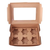 Boîte à gâteau en papier Kraft jetable, 50 pièces, boîte d'emballage carrée, Macaron avec projecteur Transparent